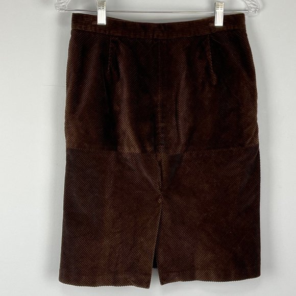 Chaiken Brown Corduroy Pencil Straight Skirt size 6 - Picture 5 of 9
